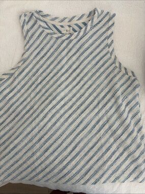 Lou & Grey Blue and White Diagonal Stripe Tank